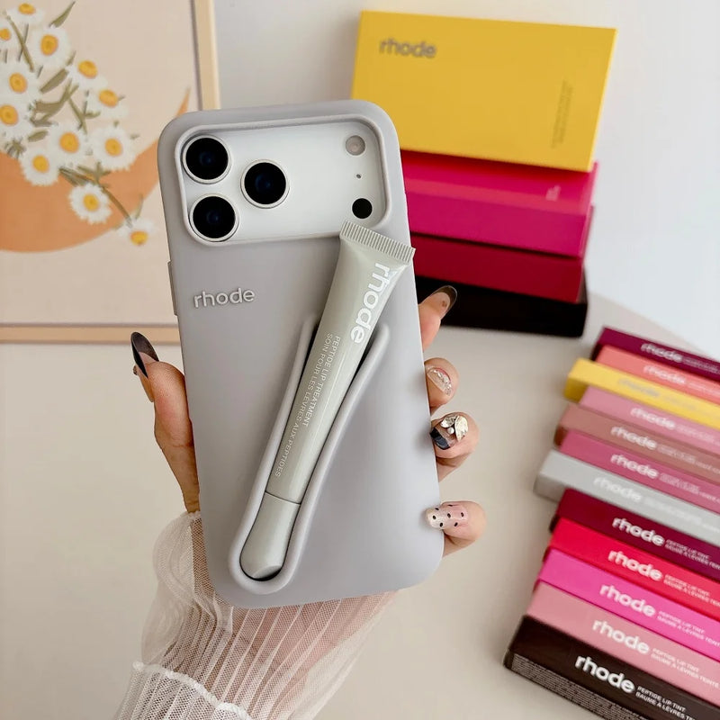 Rhode Silicone iPhone Case with Lip Gloss Holder & Box