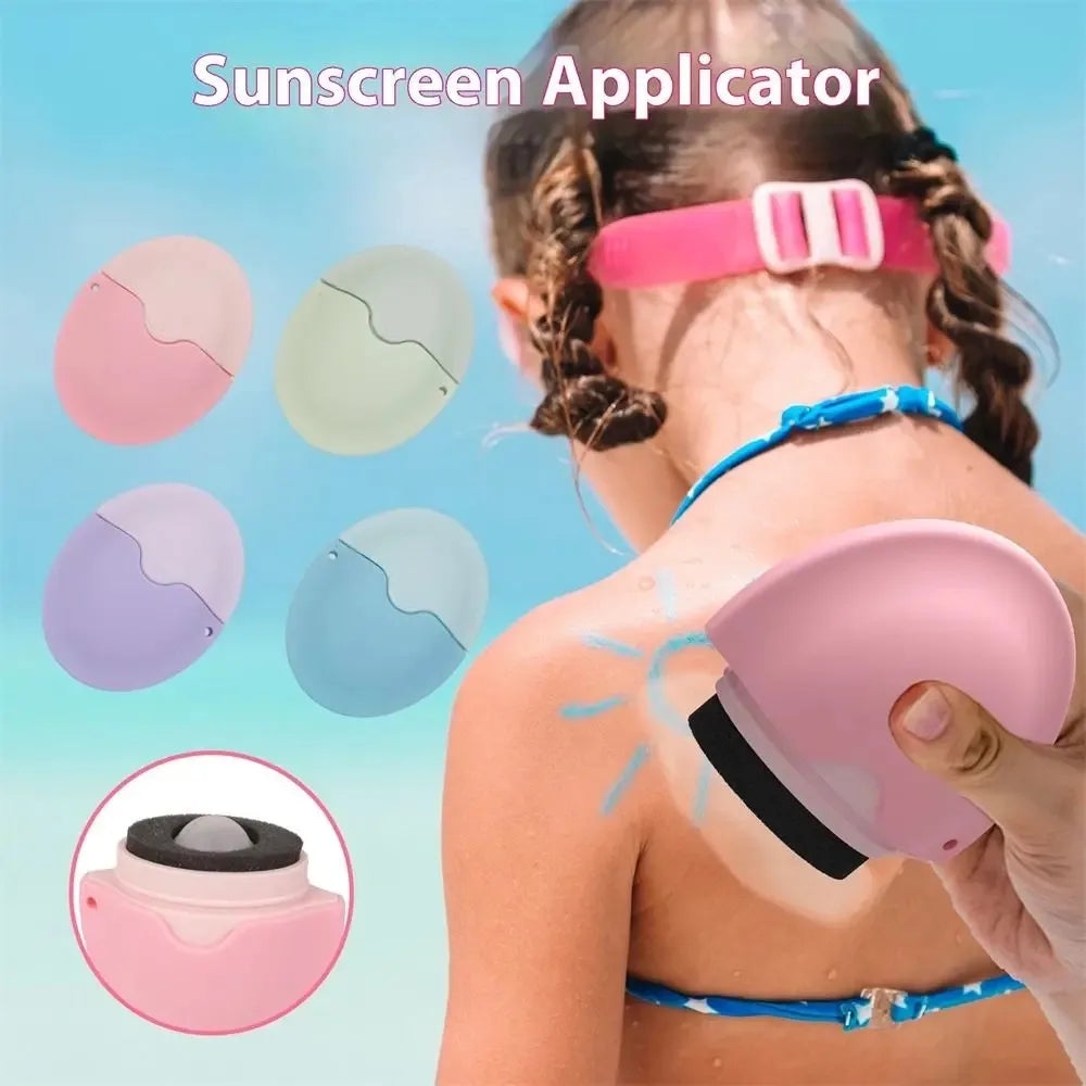 Silicone Suncream Roller Applicator Refillable Oval Isolation Lotion Cream Bottles Stitching Color Sunscreen Lotion Applicator - PrimeandBeauty