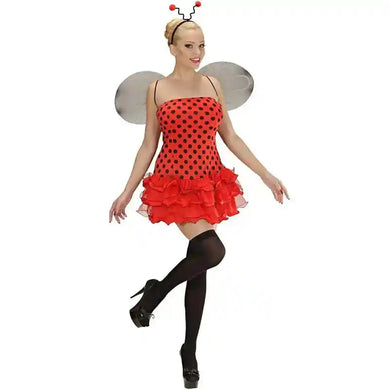 Women Halloween Costume Sleeveless Polka Dot Striped Witch Fairy Cosplay Dress Headband Cape Gloves - PrimeandBeauty