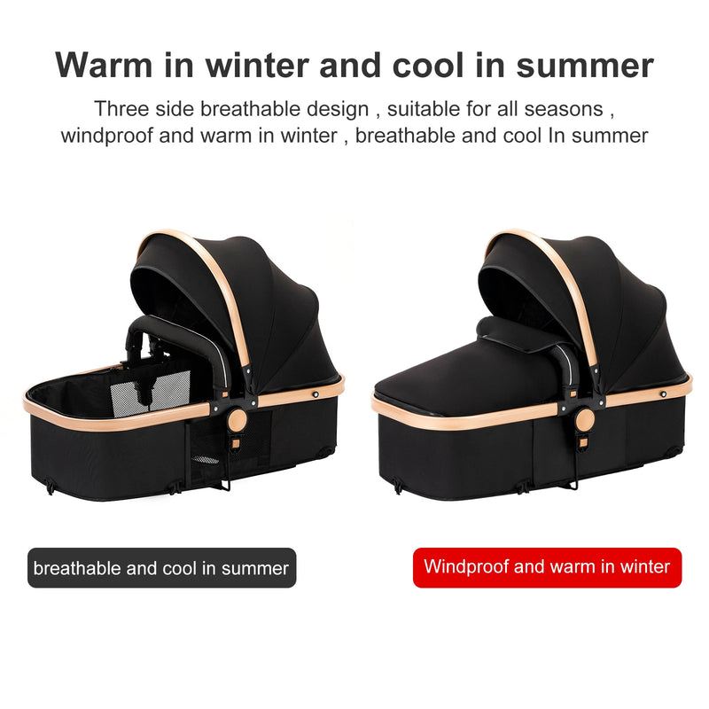 High quality newborn Lightweight  Baby Stroller  Folding Cart  Comfort Baby Stroller 3 in 1 Child Safety Seat With ISOfix - PrimeandBeauty