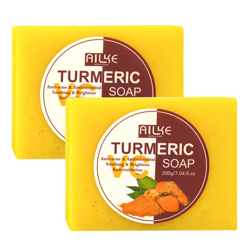 AILKE Natural Turmeric Bath Soap for Face & Body, Lightening, Cleanses Skin, Evens Tone, Reduce Spot, Radiant Skin, Oil Control - PrimeandBeauty