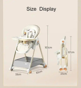 Multifunctional Foldable Baby High Chair Adjustable Height Feeding Chair Can Sit Can Lie Toddle Play Chair - PrimeandBeauty