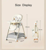 Multifunctional Foldable Baby High Chair Adjustable Height Feeding Chair Can Sit Can Lie Toddle Play Chair - PrimeandBeauty