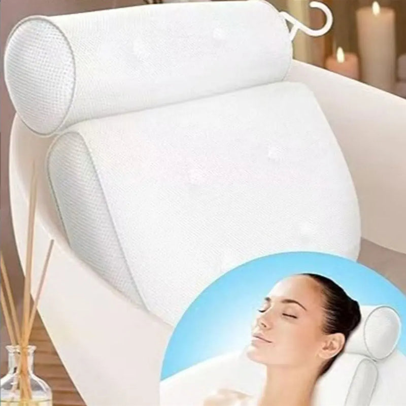 Bathtub Pillow Bath Pillow with Anti-Slip Suction Cups 3D Mesh Tub Pillow Supports Head Back Neck Spa Pillow for Home Travel - PrimeandBeauty