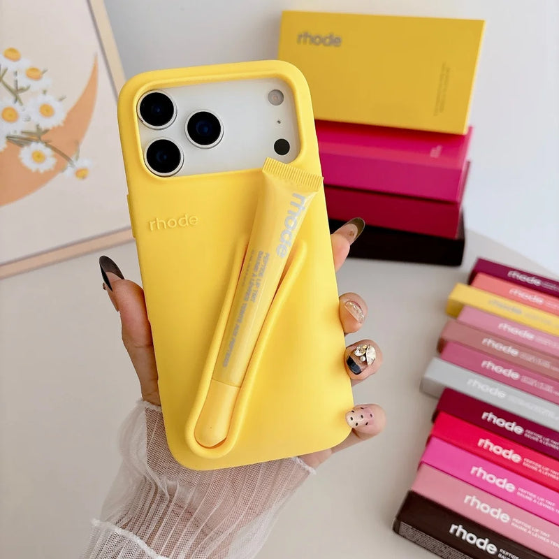 Rhode Silicone iPhone Case with Lip Gloss Holder & Box