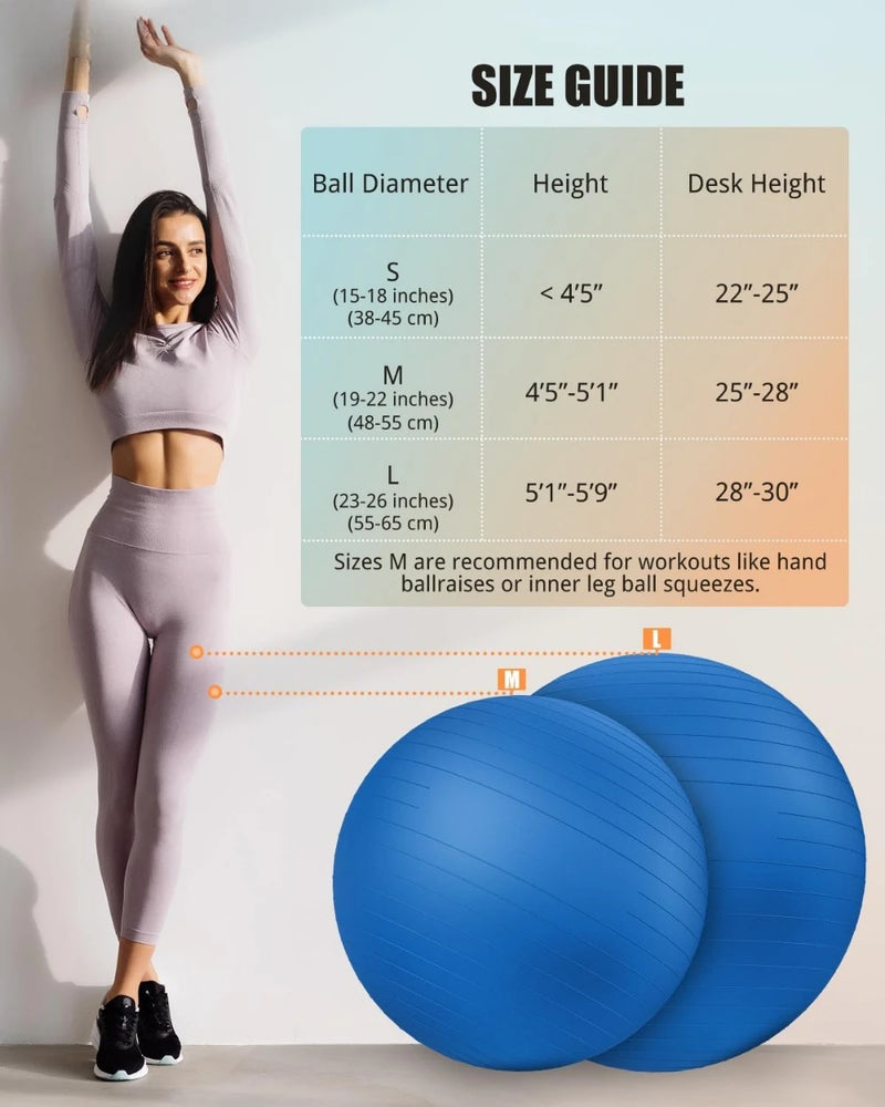 Yoga Ball Workout Ball, Explosion-proof Anti-Slip Stability Ball, Swiss Ball Physiotherapy, Balance Ball Chair - PrimeandBeauty