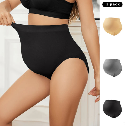 3 pcs New Breathable And Comfortable High Waisted Underwear For Seamless And Tight Fitting Pregnant Women - PrimeandBeauty