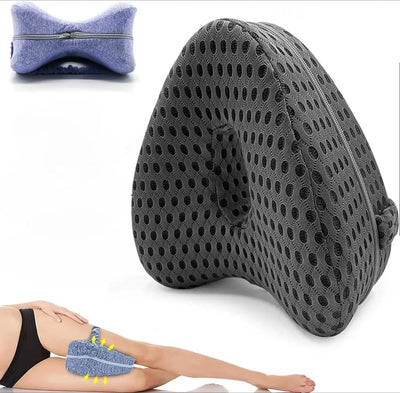 Black mesh Revoget Neck Pain Pillow with breathable design and ergonomic support, ideal for side sleepers needing spine alignment.