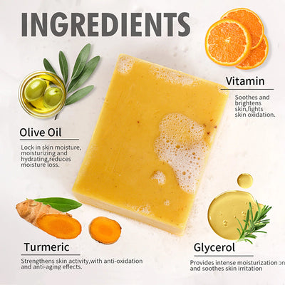 AILKE Natural Turmeric Bath Soap for Face & Body, Lightening, Cleanses Skin, Evens Tone, Reduce Spot, Radiant Skin, Oil Control - PrimeandBeauty