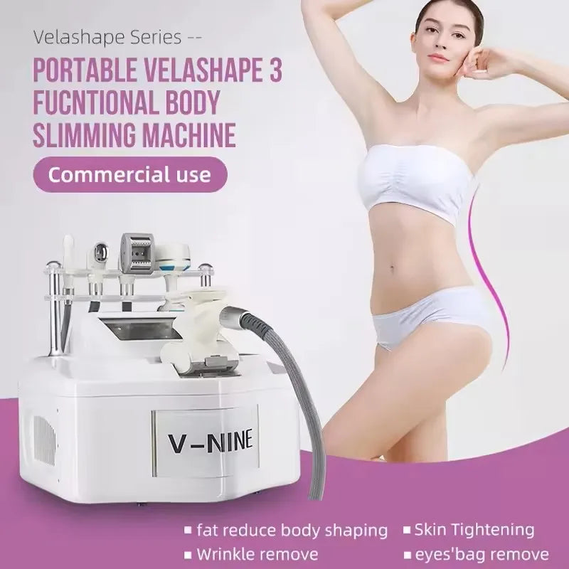 2025 Portable V9 Vela Body Shape Weight loss Vacuum 80K Cavitation Slimming Roller Shaping Massage Machine Fat Removal Face lift - PrimeandBeauty