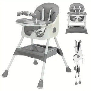 UBRAVOO Foldable Baby High Chair 6 Months Plus, with Large Antislip Pad & ToyRack, Easy to Clean Feeding , E500 - PrimeandBeauty
