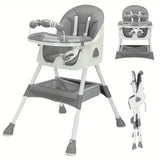 UBRAVOO Foldable Baby High Chair 6 Months Plus, with Large Antislip Pad & ToyRack, Easy to Clean Feeding , E500 - PrimeandBeauty
