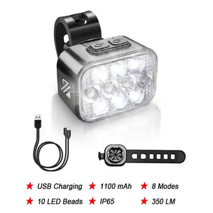 BUCKLOS Bicycle Rear Light Front Light 1100mAh LED COB Waterproof Bike Lamp USB Rechargeable Mtb Road Bike Taillights Bike Parts - PrimeandBeauty