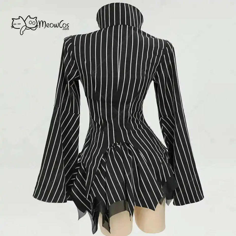 MEOWCOS Women's Jack Cosplay Costume Halloween Gothic  Long Sleeve Top with Skirt and Gloves - PrimeandBeauty