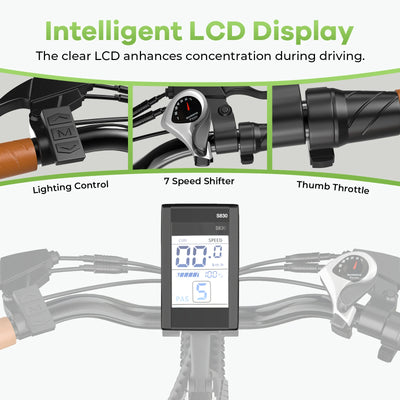 1000 Peak Electric Bike for Adults,up 80 Miles Removable Battery Ebike, 26" Electric E Bike with 7-Speed,Adult Electric Bicycles