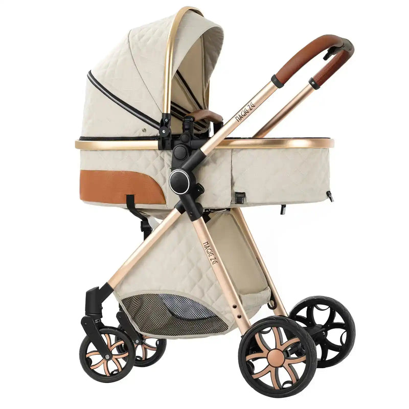 Baby Stroller 3‑in‑1 Travel System Pushchair Lightweight Pram from Birth All‑Terrain Baby Buggy Compact Fold Stroller Summer - PrimeandBeauty