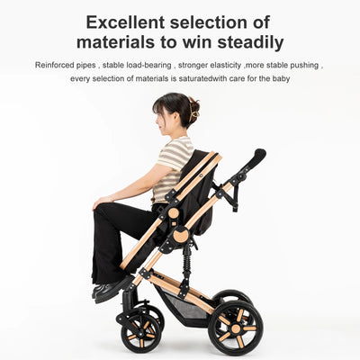 High quality newborn Lightweight  Baby Stroller  Folding Cart  Comfort Baby Stroller 3 in 1 Child Safety Seat With ISOfix - PrimeandBeauty