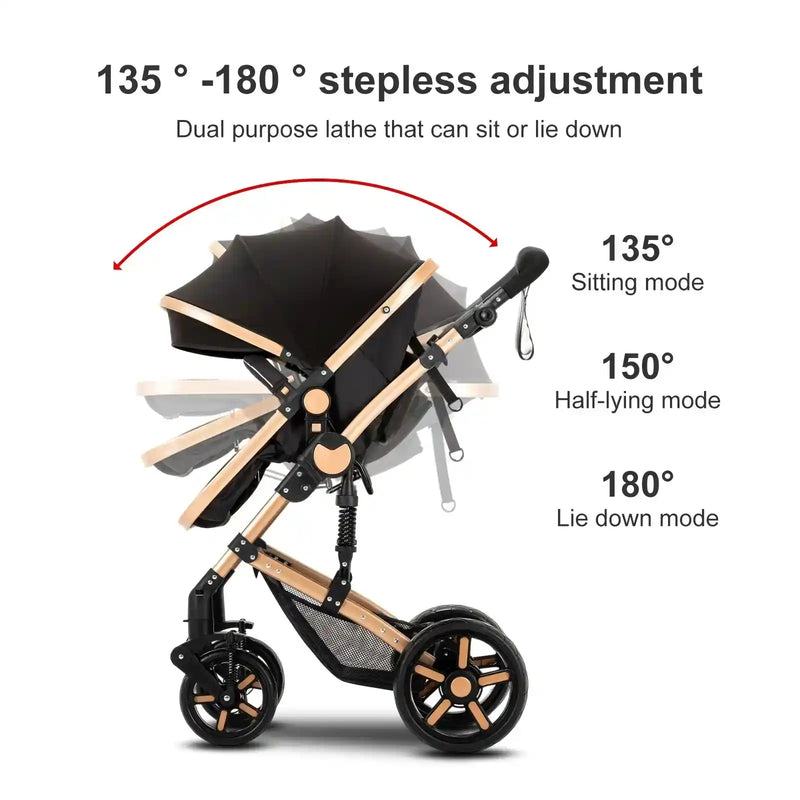 High quality newborn Lightweight  Baby Stroller  Folding Cart  Comfort Baby Stroller 3 in 1 Child Safety Seat With ISOfix - PrimeandBeauty