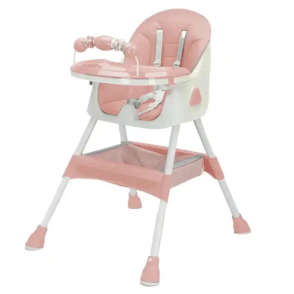 UBRAVOO Foldable Baby High Chair 6 Months Plus, with Large Antislip Pad & ToyRack, Easy to Clean Feeding , E500 - PrimeandBeauty