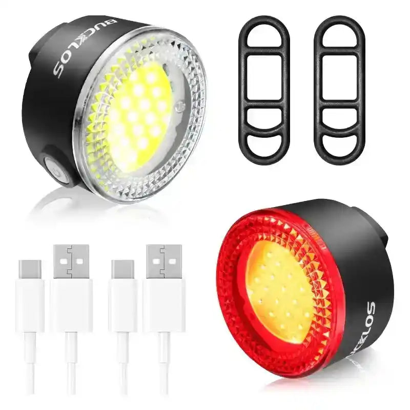 BUCKLOS Bicycle Rear Light Front Light 1100mAh LED COB Waterproof Bike Lamp USB Rechargeable Mtb Road Bike Taillights Bike Parts - PrimeandBeauty