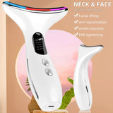 Neck Skin Care Massager Comfortable Facial Massager Face and Neck Beauty Device for Skin Care Adults Men and Women White
