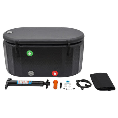 Large 370 Litre Ice Bath Inflatable Cold Water Therapy Tub Compact Immersion Tray - PrimeandBeauty