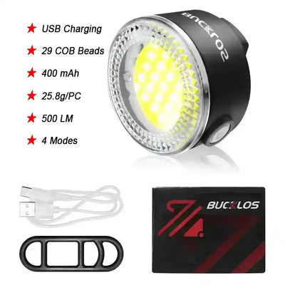 BUCKLOS Bicycle Rear Light Front Light 1100mAh LED COB Waterproof Bike Lamp USB Rechargeable Mtb Road Bike Taillights Bike Parts - PrimeandBeauty