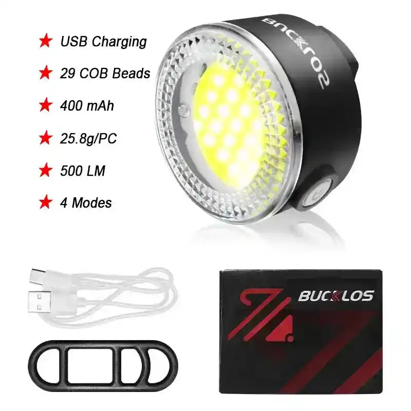 BUCKLOS Bicycle Rear Light Front Light 1100mAh LED COB Waterproof Bike Lamp USB Rechargeable Mtb Road Bike Taillights Bike Parts - PrimeandBeauty