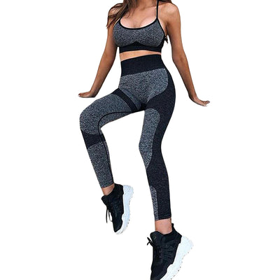 Women s Yoga Outfit Sleeveless Crop Top with High Waist Leggings 2-Piece Workout Set in Vibrant Colors for Active Wear - PrimeandBeauty