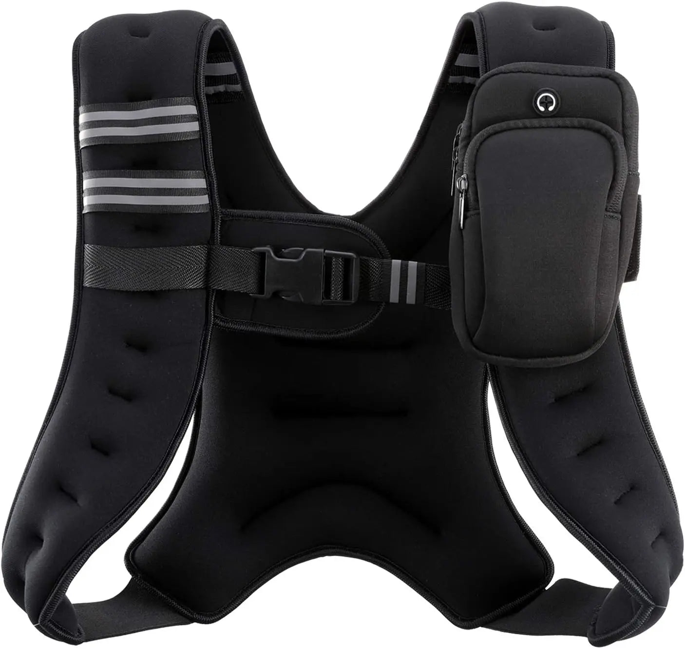 Weighted Vest, 6lb/8lb/12lb/16lb/20lb/25lb/30lb Weight Vest with Reflective Stripe for Workout, Strength Training, - PrimeandBeauty
