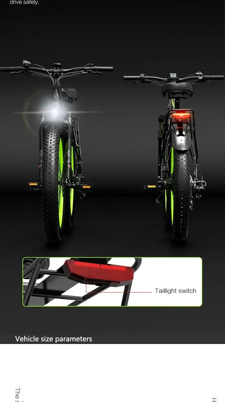 E-bike Vélo électrique à grosse opathie pour adulte, Moteur 1000W, batterie 17,5 AH, 7 vitesses, carton hydraulique, XC4000