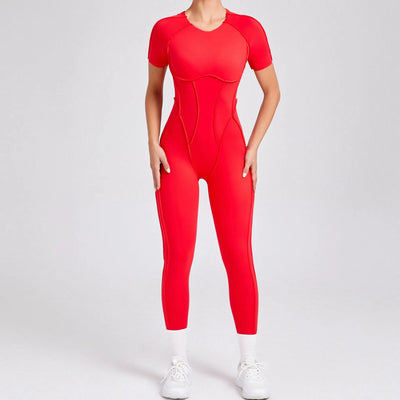 New Autumn/Winter Women's One-piece Yoga Jumpsuit leggings Long-sleeved Sexy Backless Slim Fit Sports Outfit - PrimeandBeauty