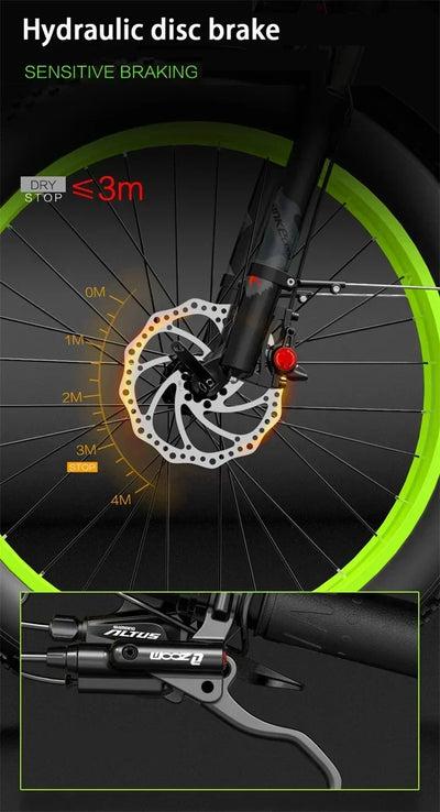 E-bike Vélo électrique à grosse opathie pour adulte, Moteur 1000W, batterie 17,5 AH, 7 vitesses, carton hydraulique, XC4000