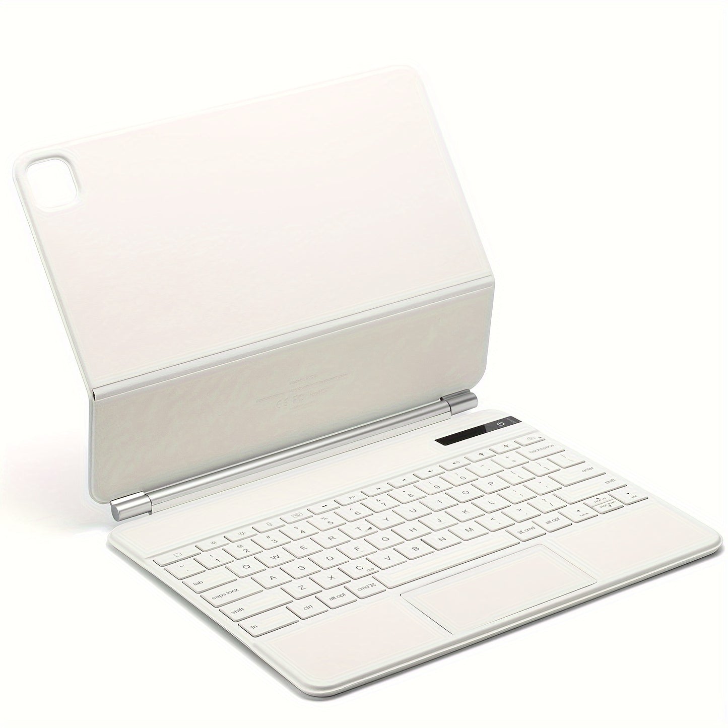 The Sole Tablet Cover Featuring a Keyboard for Ipad, Equipped with a Magic Keyboard That Shows Power Status in Real-Time, Includes a Multi-Touch Trackpad, And Has a Backlit Wireless Keyboard in Gray And White for US English.