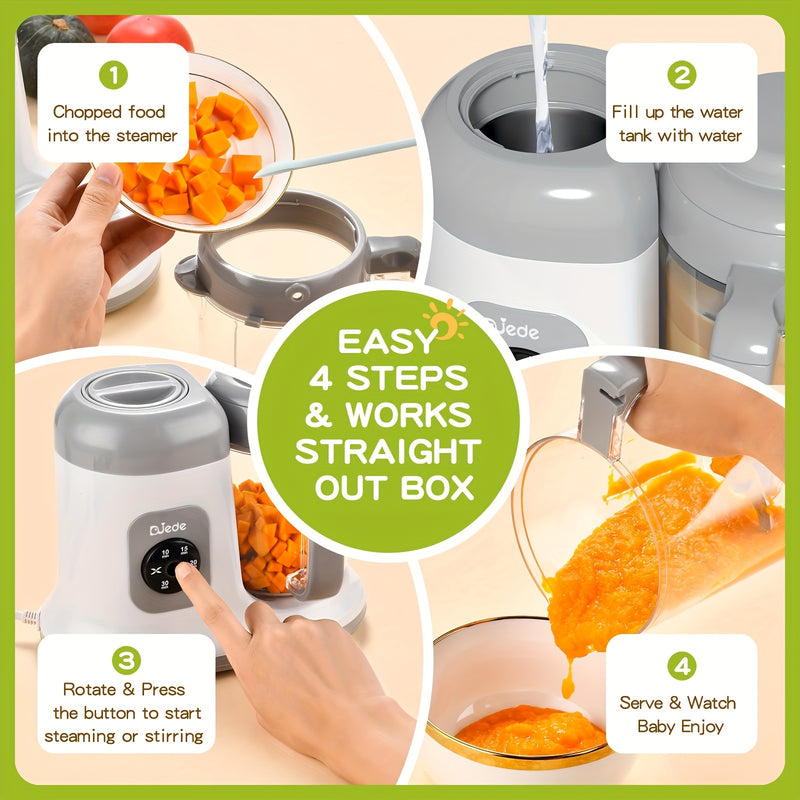 Youngsters Food Maker - Auto Cooking, One Button Control | Processor Steamer Puree Blender for Healthy Homemade Food, White - PrimeandBeauty