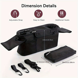 Multi-Compartment Stroller Storage Bag - PrimeandBeauty