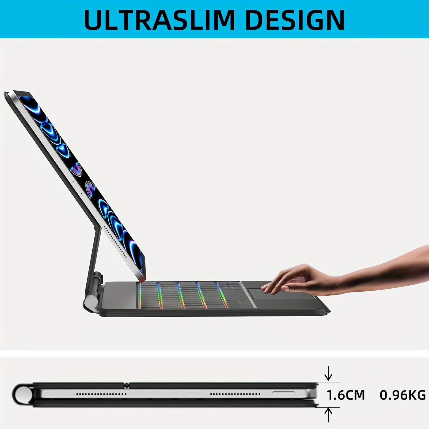 for iPad keyboard case iPad Air 11-inch (M2) 2024 and 11-inch iPad Pro (1st/2nd/3rd/4th Generation) - Magic-style magnetic keyboard case with multi-touch trackpad, compatible with 10.9-inch iPad Air 4th/5th Gen.