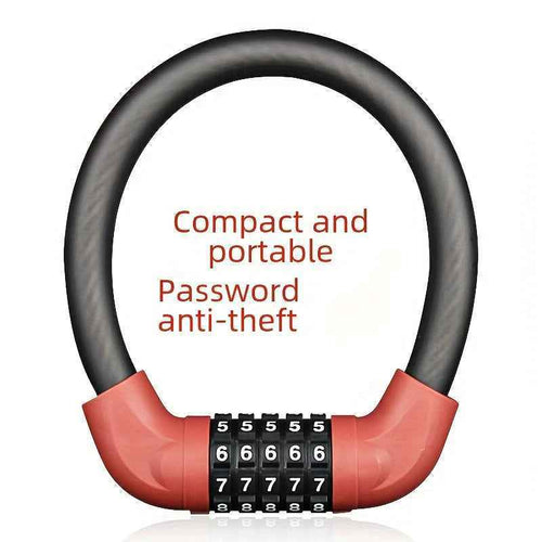 [Anti-Theft Bike Lock] 5-Digit Password Bicycle Lock | Anti-Theft Electric Bike Lock With Steel Cable And Wire - PrimeandBeauty