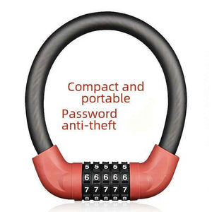 [Anti-Theft Bike Lock] 5-Digit Password Bicycle Lock | Anti-Theft Electric Bike Lock With Steel Cable And Wire - PrimeandBeauty