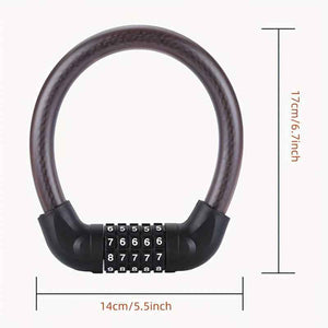 [Anti-Theft Bike Lock] 5-Digit Password Bicycle Lock | Anti-Theft Electric Bike Lock With Steel Cable And Wire - PrimeandBeauty