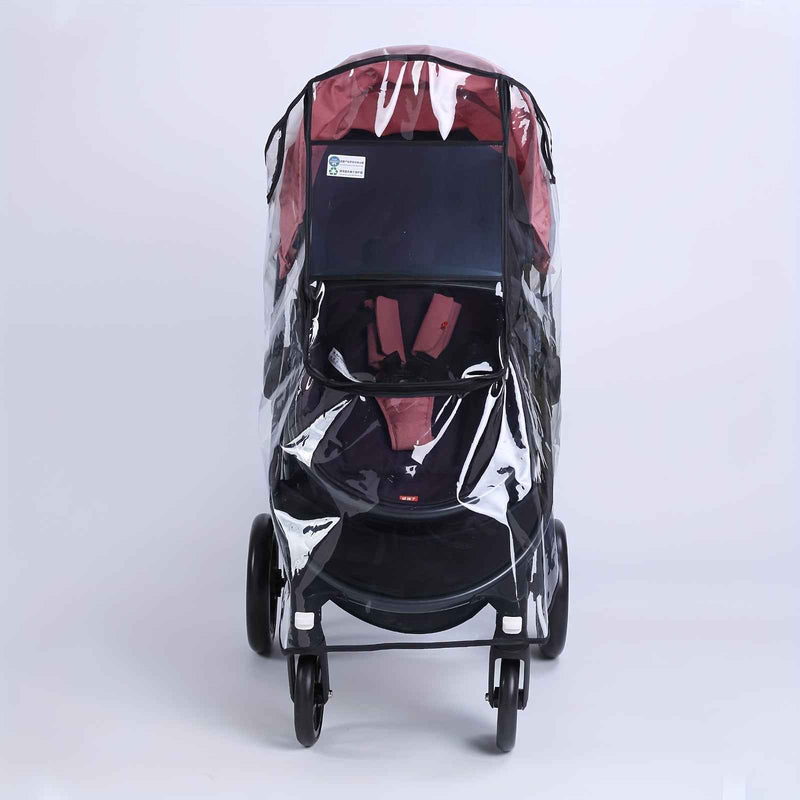 Baby Stroller Rain Cover - Waterproof Windproof Dustproof Snow Cover with Transparent Panels & Ventilation, Durable Plastic Adjustable Straps for All-Weather Protection, Stroller Accessories, - PrimeandBeauty