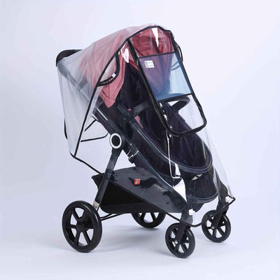 Baby Stroller Rain Cover - Waterproof Windproof Dustproof Snow Cover with Transparent Panels & Ventilation, Durable Plastic Adjustable Straps for All-Weather Protection, Stroller Accessories, - PrimeandBeauty