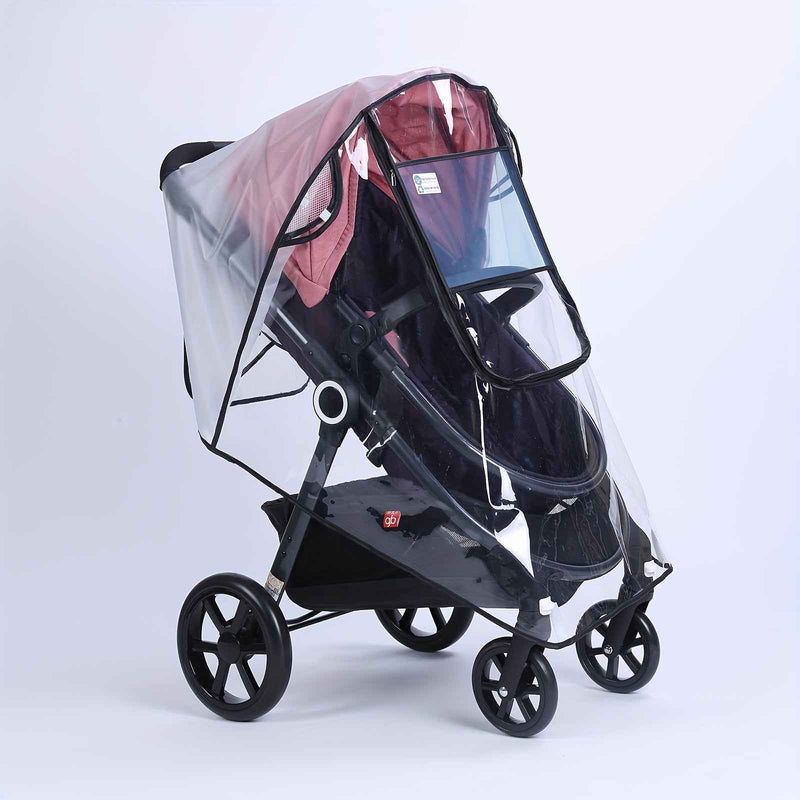 Baby Stroller Rain Cover - Waterproof Windproof Dustproof Snow Cover with Transparent Panels & Ventilation, Durable Plastic Adjustable Straps for All-Weather Protection, Stroller Accessories, - PrimeandBeauty